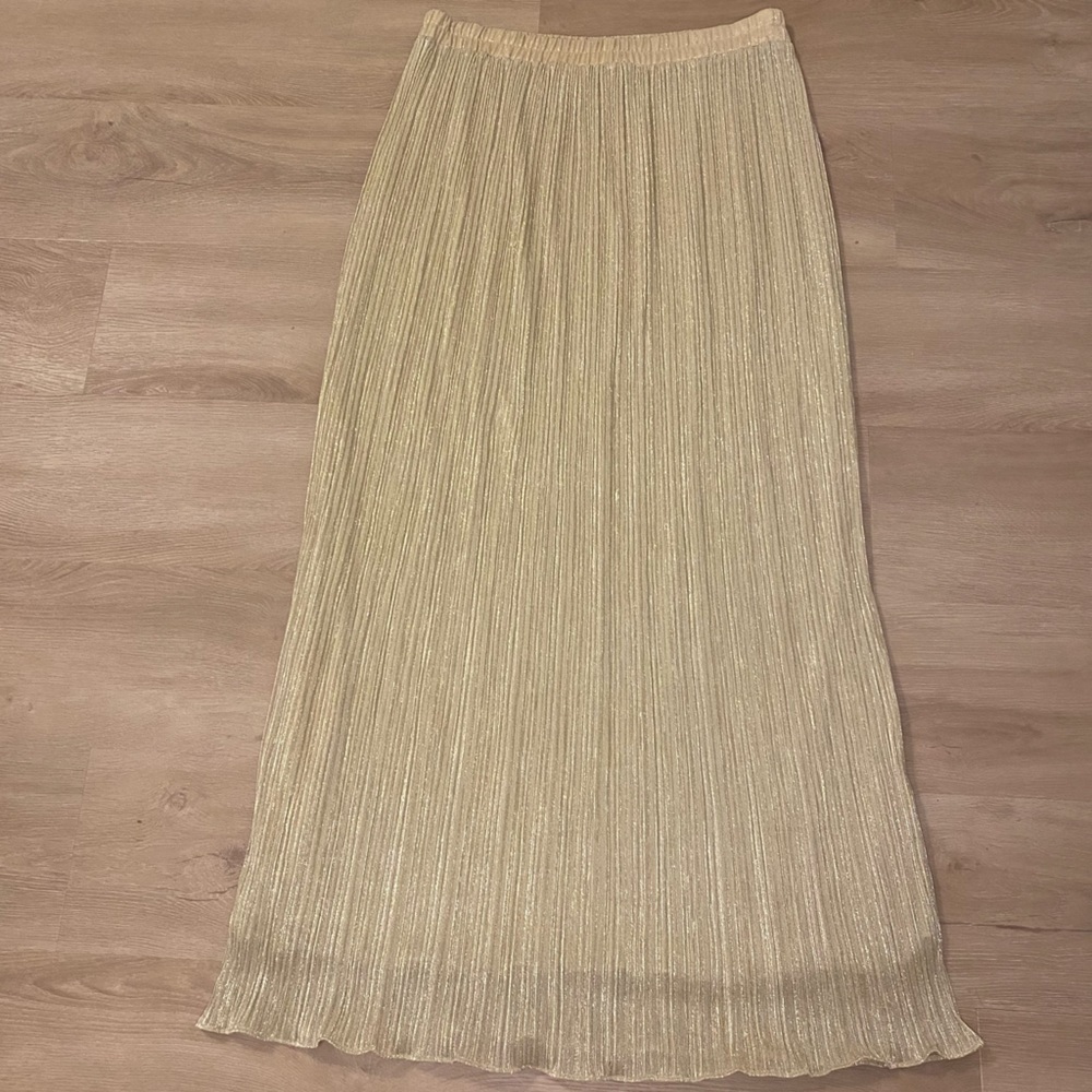 Jessica Howard Gold Skirt Small iridescent metallic